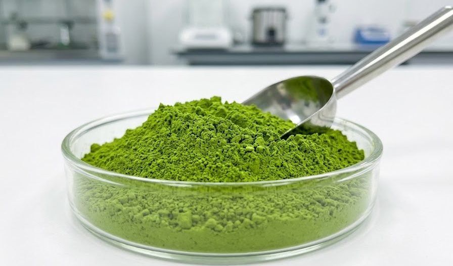 Consistent Matcha Color and Fineness Close-up of vibrant green matcha powder