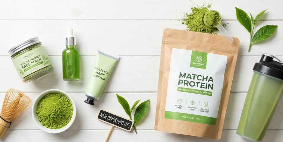 New Opportunities in Matcha Matcha-infused skincare products and protein powder
