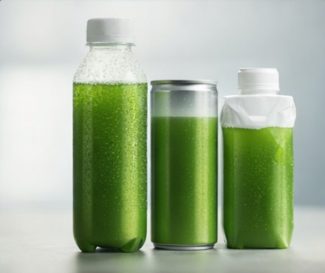 RTD bottled matcha beverages in modern bottles and cans