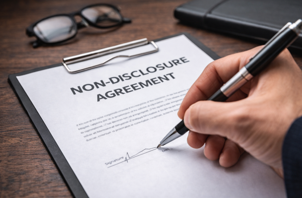 A person signing a legal document