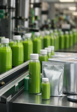 Matcha beverage bottling and packaging line for OEM production