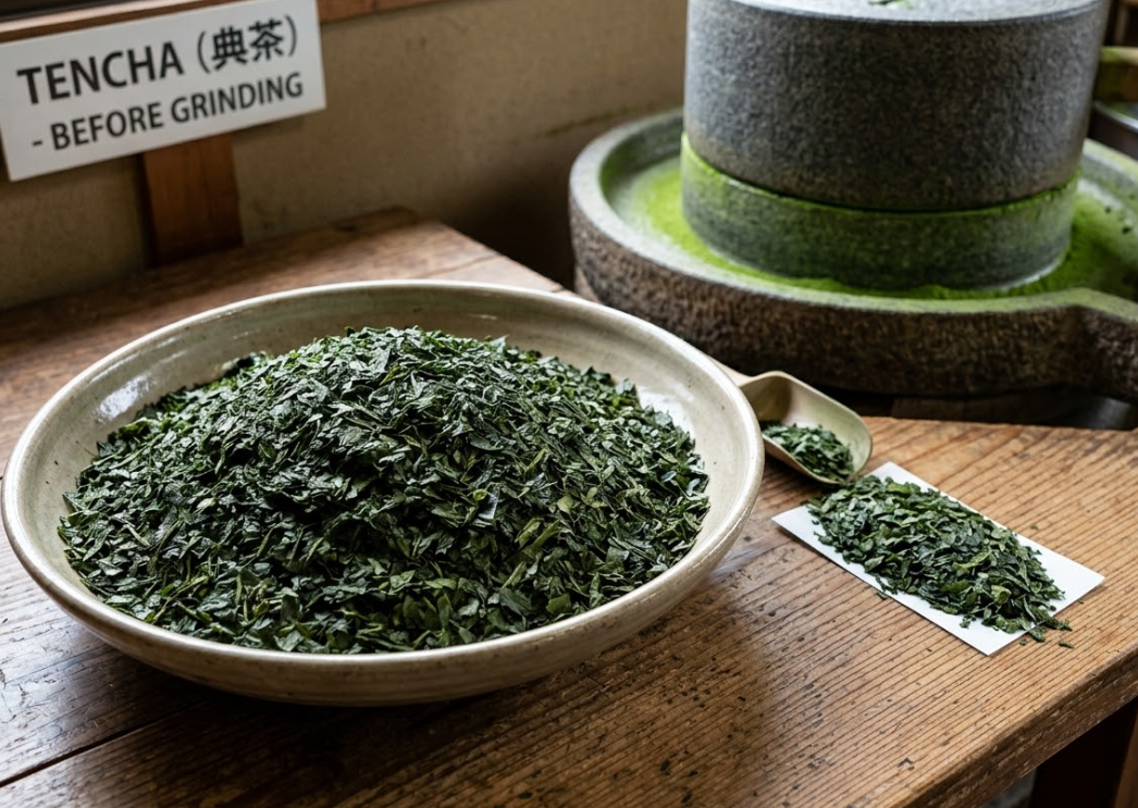 tencha leaves before grinding