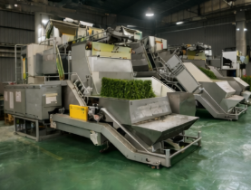 Matcha grinding and milling equipment in the production workshop