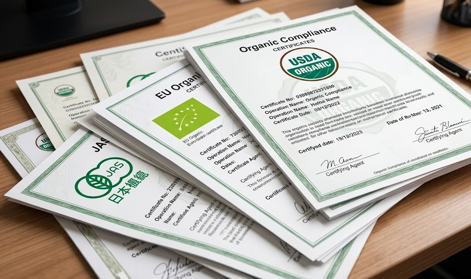 A collection of organic and quality certifications
